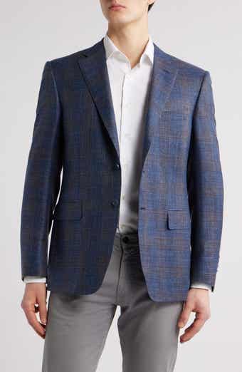 Canali Siena Regular Fit Plaid Wool & Silk Blend Sport Coat