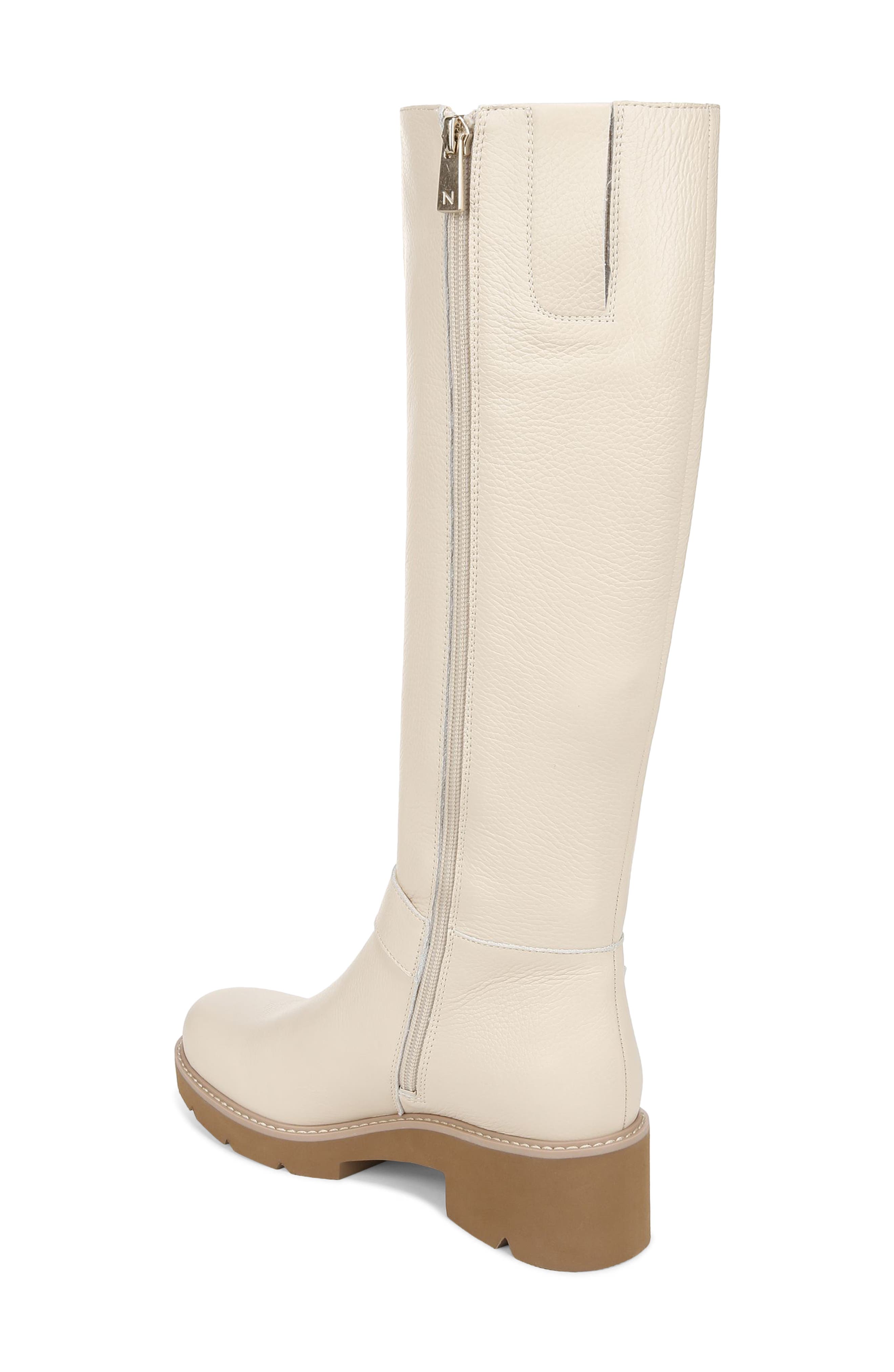 Naturalizer Darry Water Repellent Knee High Boot, Alternate, color, Porcelain Beige Leather