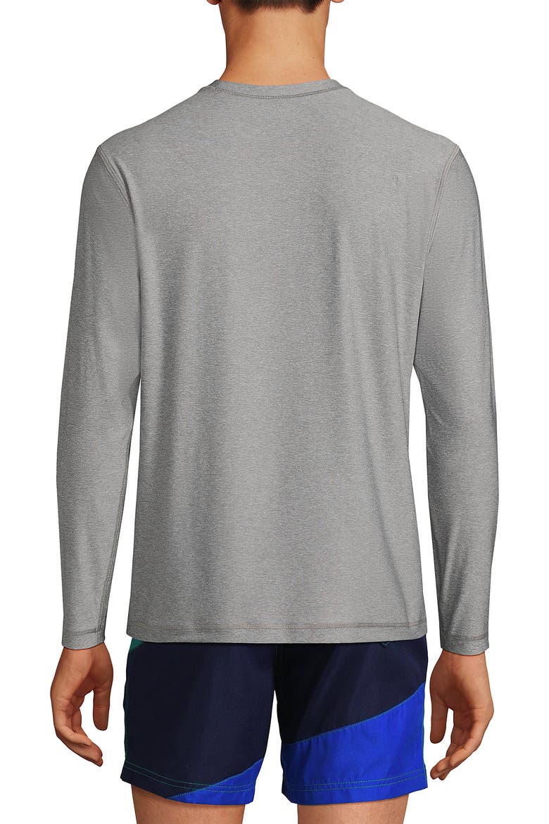 Long Sleeve Swim Tee Rash Guard, Alternate, color, Gray Heather