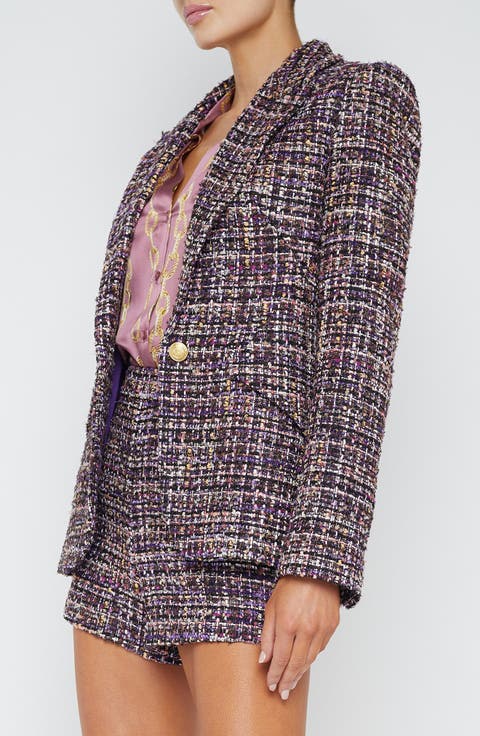 Fleur Purple Tweed Blazer