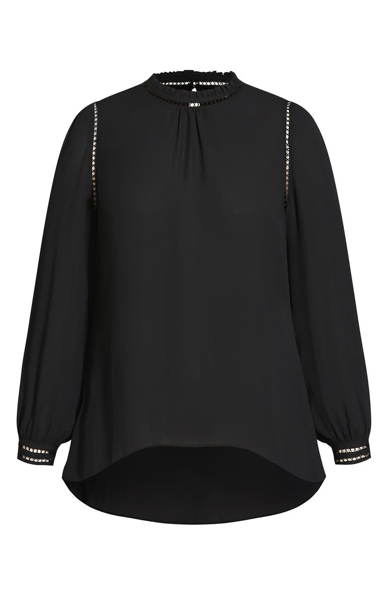 City Chic Kiss Me Quick Embroidered Inset Blouse, Alternate, color,