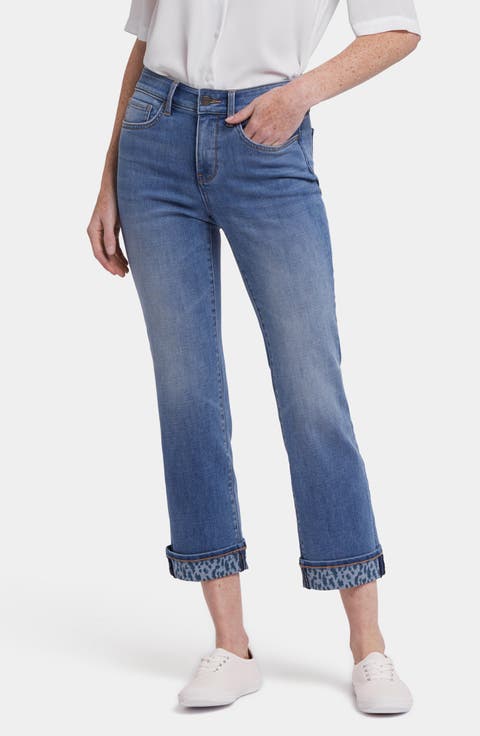 Marilyn High Waist Printed Cuff Ankle Jeans (Barcelona Breeze)