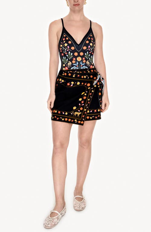 Jessie Zhao New York Swim Cover Up Skirt-night Imagination In Black