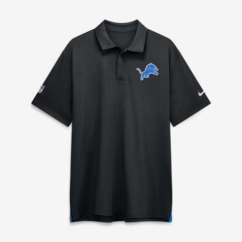 Men's Nike Black Detroit Lions Sideline Powerful Blocking Dri-FIT Tour Polo