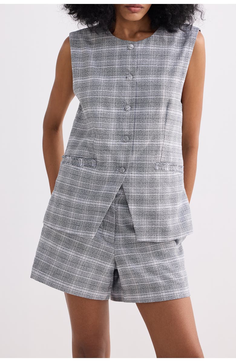 Reistor Cotton Tweed Vest Jacket, Main, color, Steel Breeze