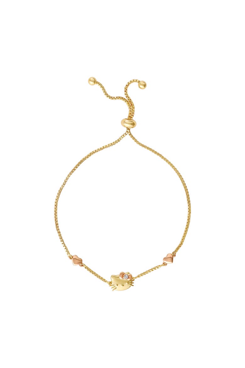 Pink Heart Adjustable Lariat Bracelet, Alternate, color, Gold