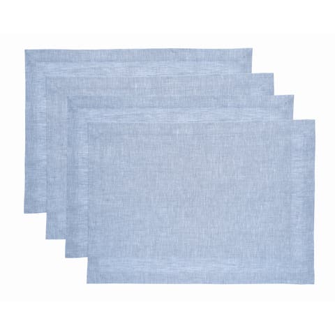 Linen Placemats Set of 4, 14 x 19 Inch - Athena