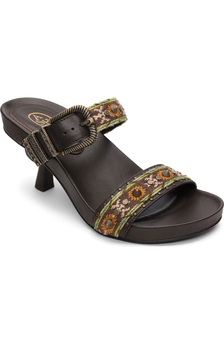 Ash Joey Embroidered Buckle Slide Sandal, Main, color, Africa