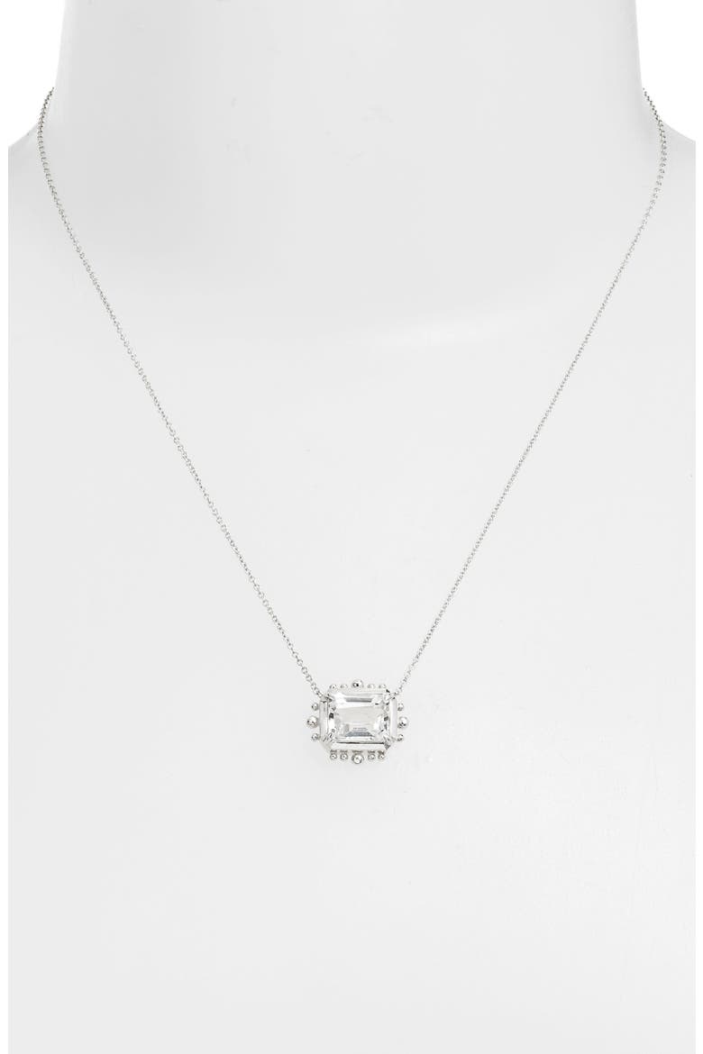 Marine White Topaz Pendant Necklace, Alternate, color, WHITE SILVER