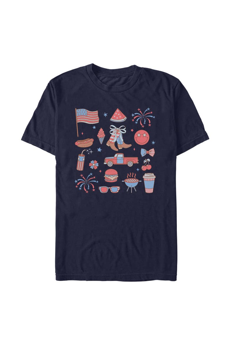 Men's Lost Gods American Fourth of July Icons  Graphic T-Shirt, Main, color, Navy Blue