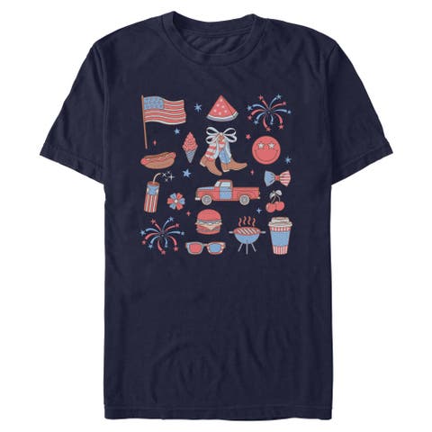 Men's Lost Gods American Fourth of July Icons  Graphic T-Shirt