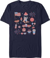 Lost Gods Men's Lost Gods American Fourth of July Icons Graphic T-Shirt