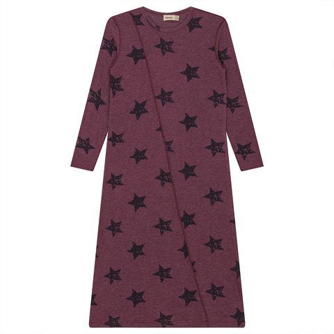 Distressed Stars Rib Maxi Dress