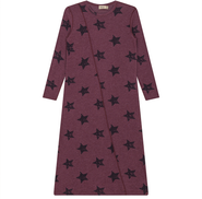 Mocha Distressed Stars Rib Maxi Dress