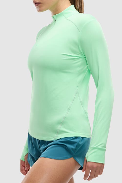Peloton Active Brushed Jersey ¼ Zip In Green