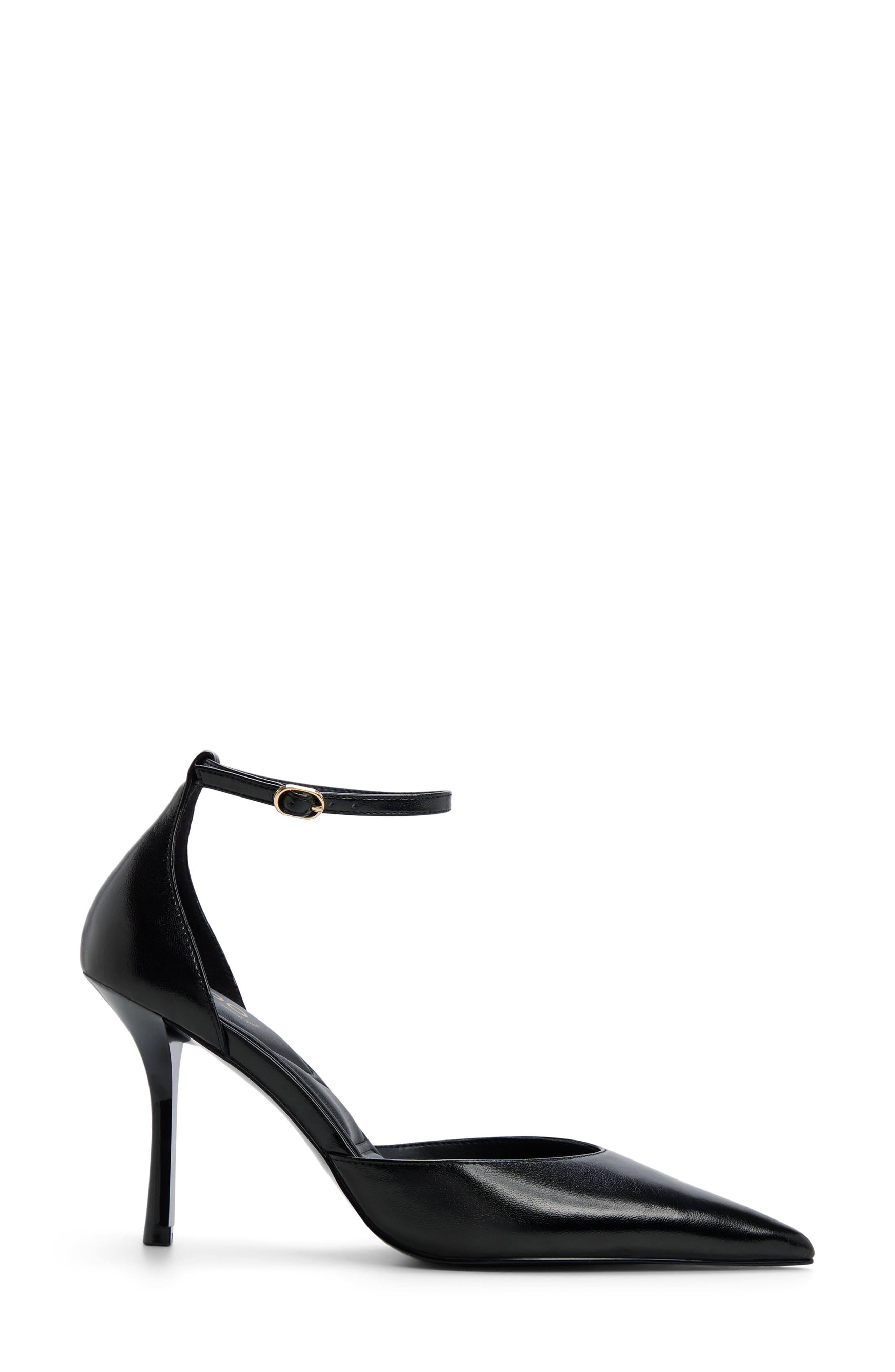 Jossephine Ankle Strap Pointed Toe Pump, Alternate, color, BLACK