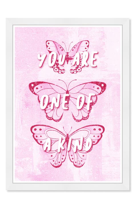 WYNWOOD Pink Butterfly Framed Wall Art