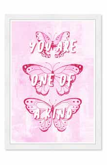 Wynwood Studio WYNWOOD Pink Butterfly Framed Wall Art