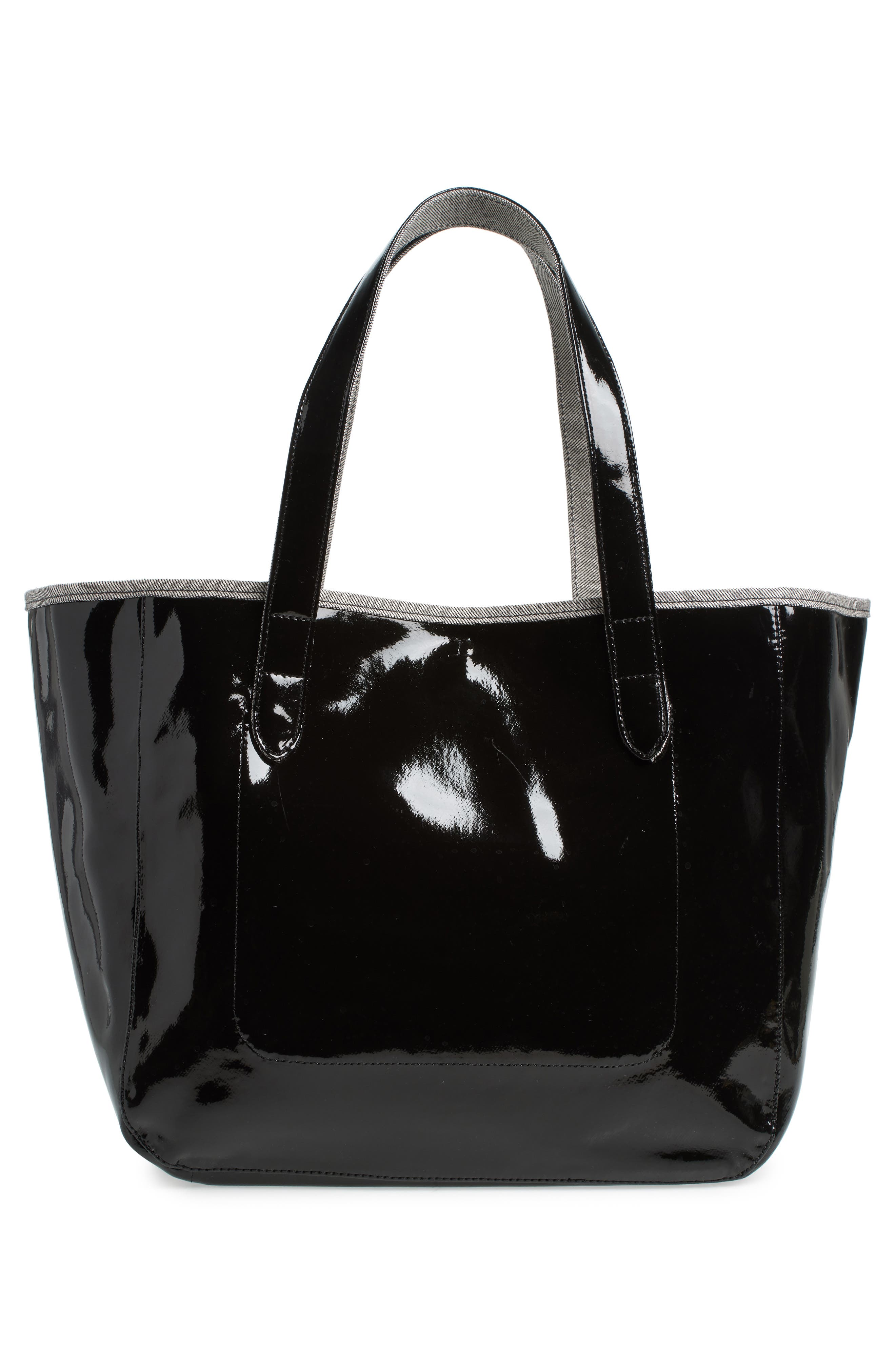 JW Anderson Belt Anchor Logo Coated Denim Tote, Alternate, color, 