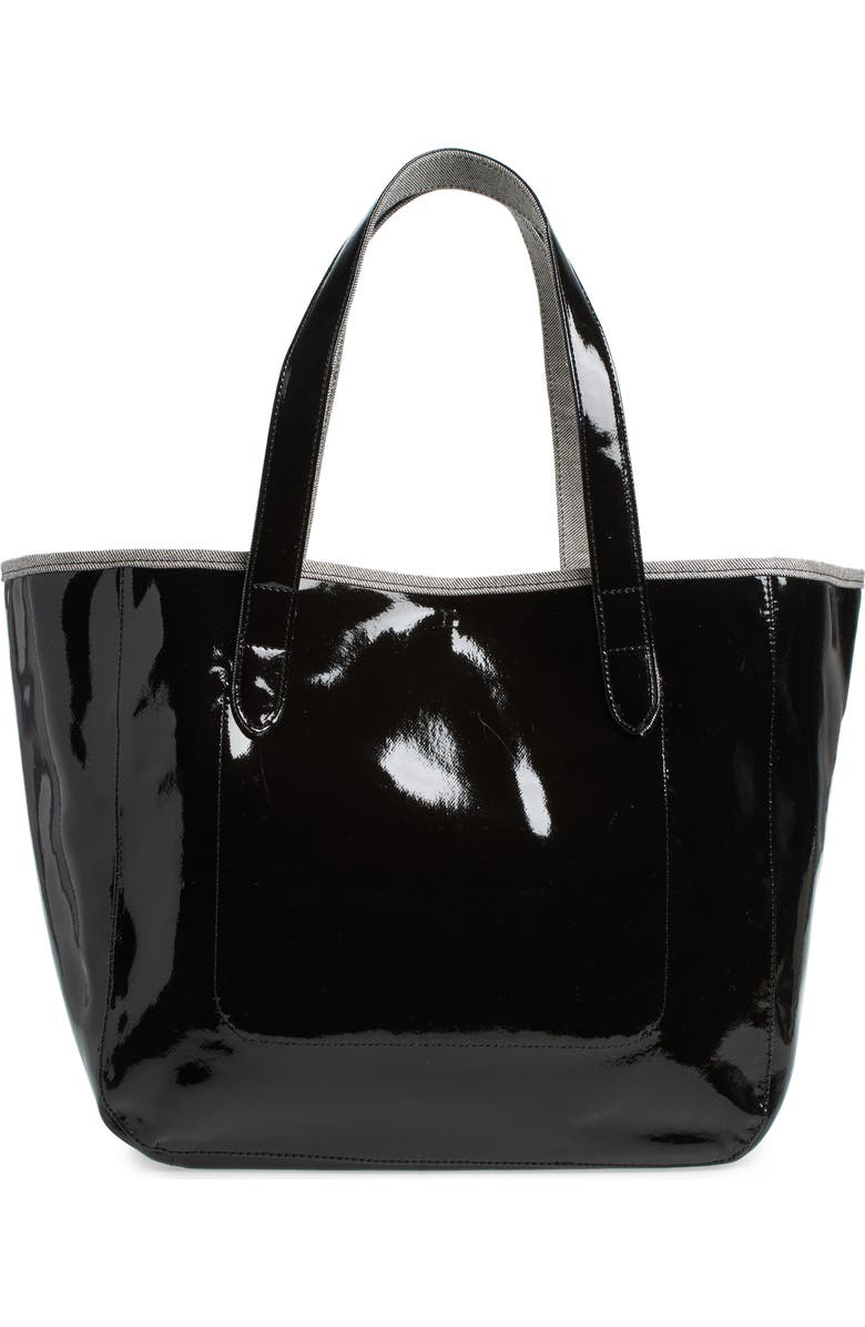 JW Anderson Belt Anchor Logo Coated Denim Tote, Alternate, color,
