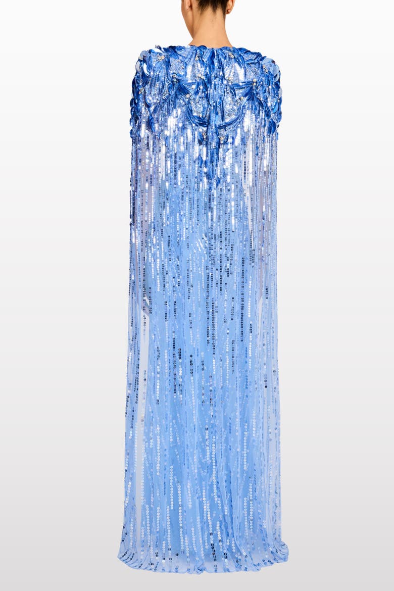 Goldfinger Sequin-Embellished Maxi Dress, Alternate, color, Cornflower Blue