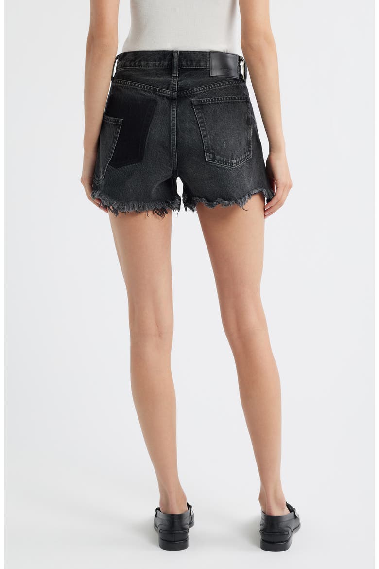 Harrington Ripped Denim Cutoff Shorts, Alternate, color, BLACK