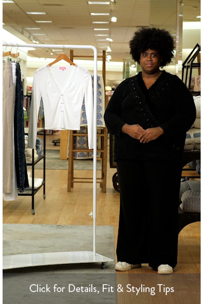 Madeline Lace Trim Rib Long Sleeve Top video