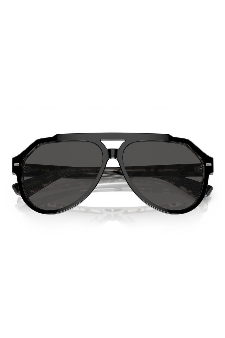 60mm Pilot Sunglasses, Alternate, color, DARK GREY
