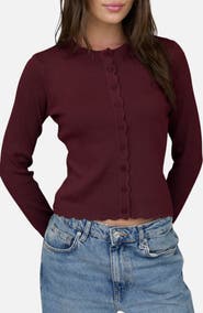 Blu Pepper Scallop Trim Cardigan