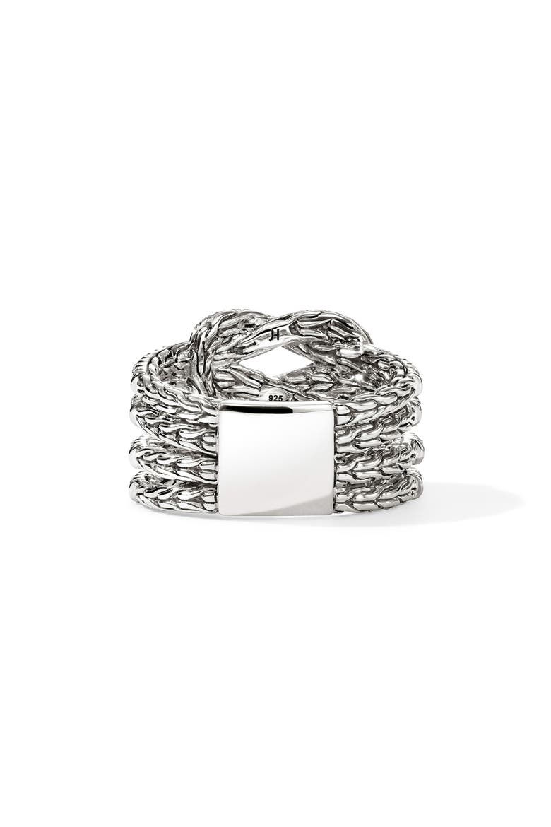 Love Knot Ring, Sterling Silver, Diamonds, Alternate, color, SILVER