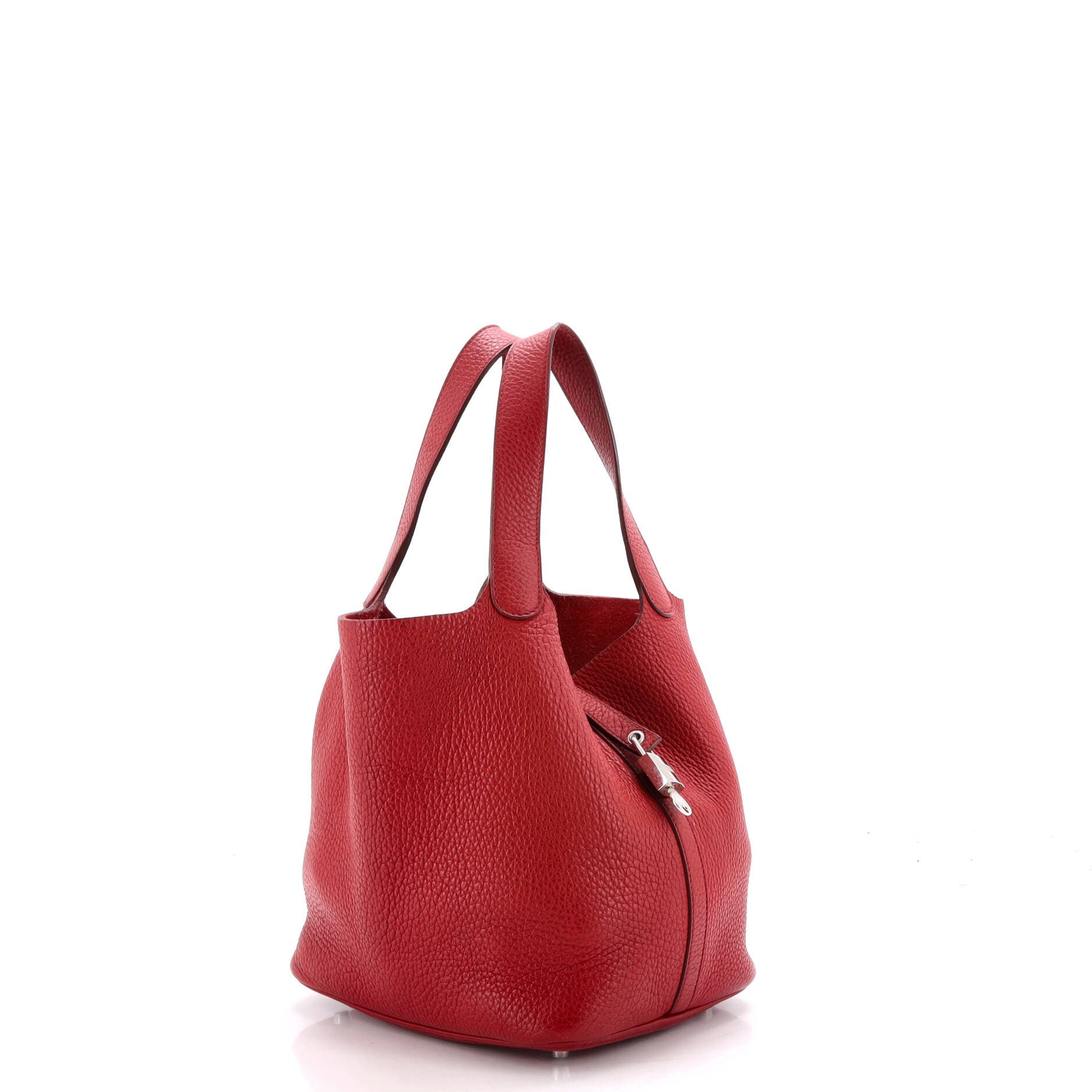 Pre-Owned Hermes Picotin Lock Bag Clemence MM, Alternate, color, Rouge Garance
