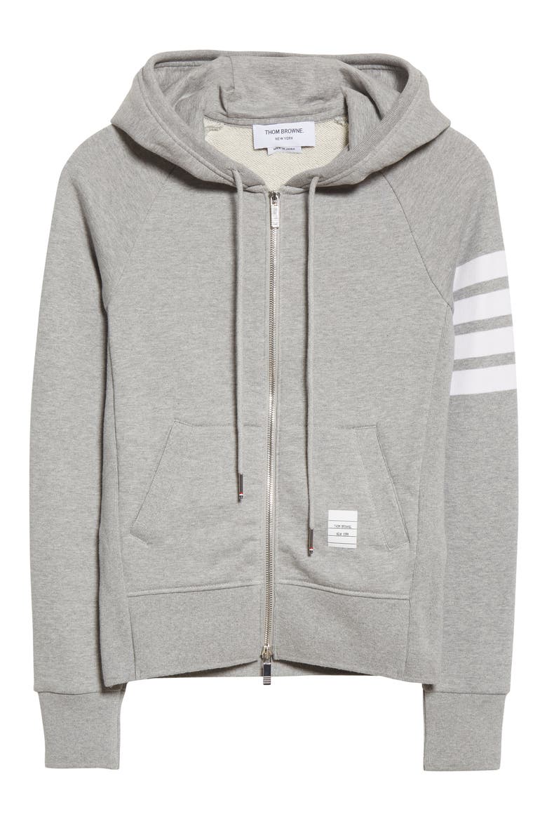 4-Bar Cotton Hoodie, Alternate, color, LIGHT GREY