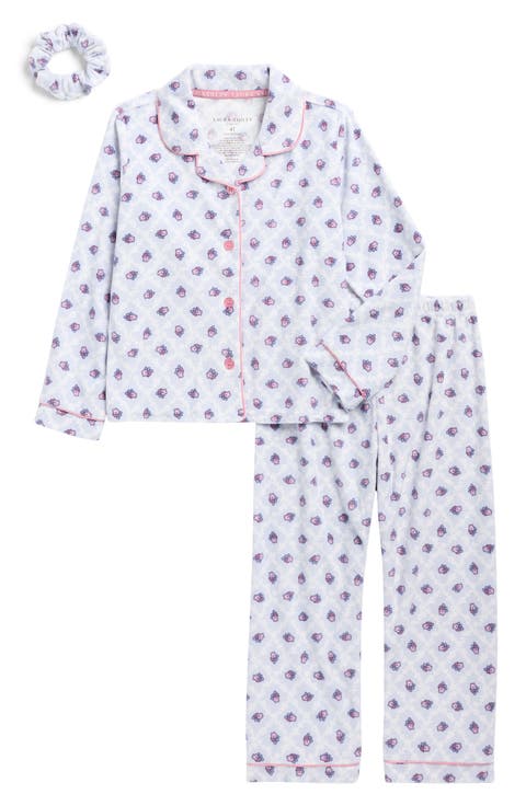Velour Two-Piece Pajamas & Scrunchie Set (Toddler & Little Kid)