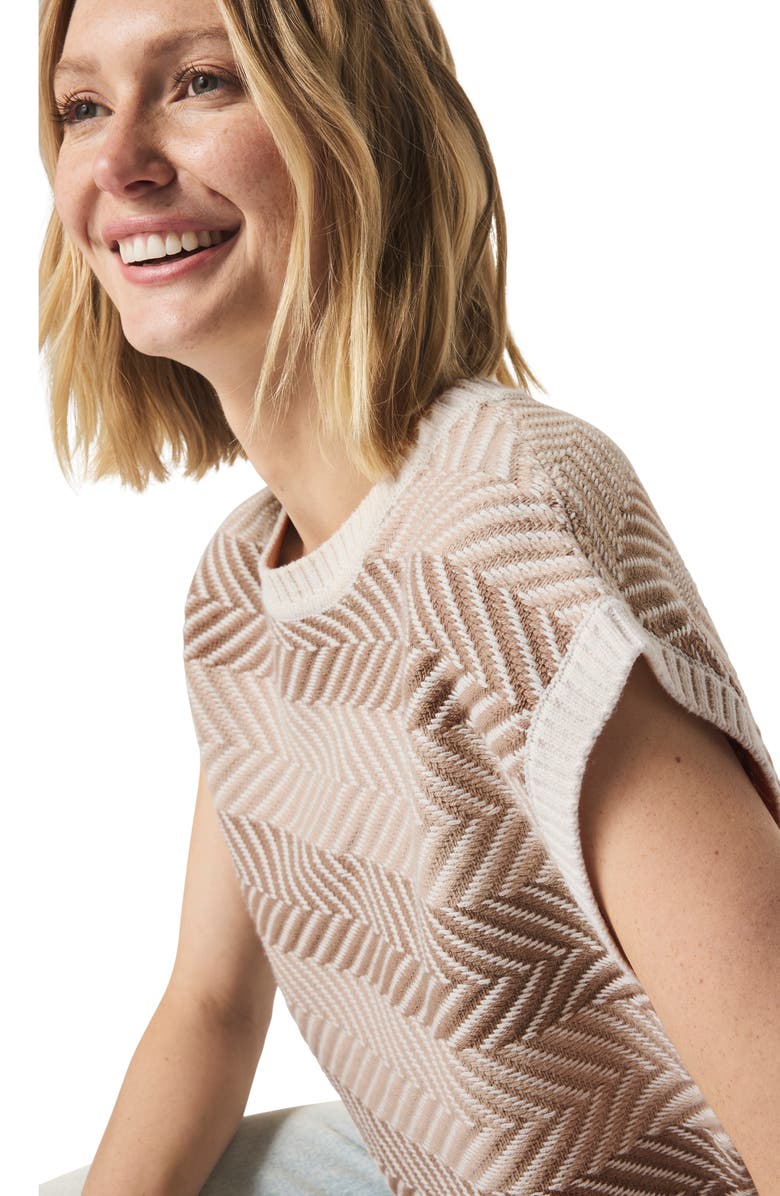 Splendid Mary Kate Chevron Stripe Short Sleeve Sweater, Alternate, color,