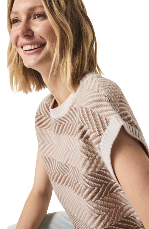 Splendid Mary Kate Chevron Stripe Short Sleeve Sweater In Neutral Multi