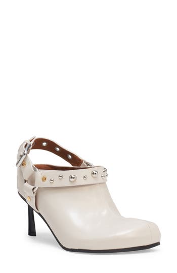 Stella Mccartney Elyse Studded Slingback Harness Clog In Stone