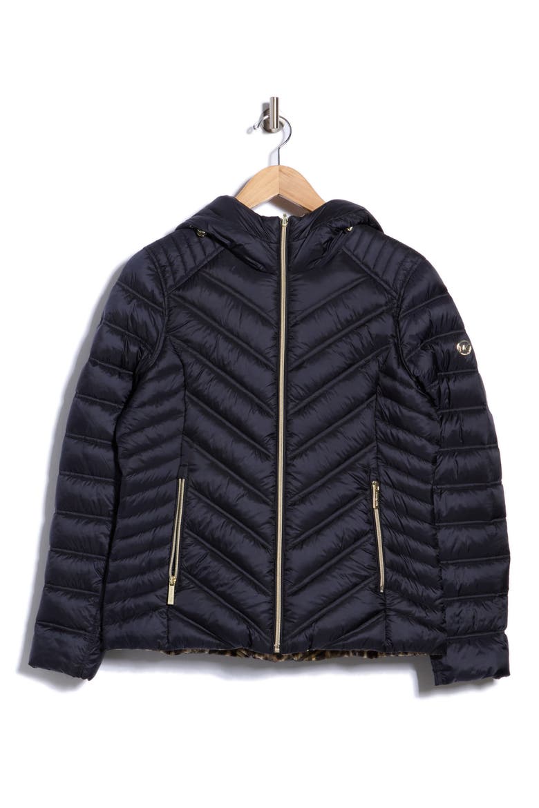 Reversible Short Packable Puffer Jacket, Alternate, color, MIDNIGHT