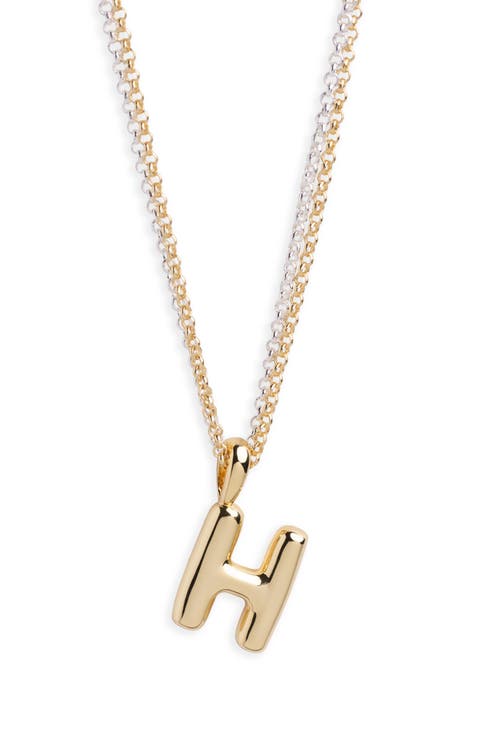 Puffy H Initial Pendant Necklace