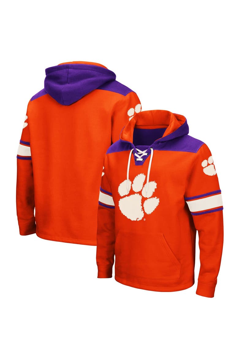 Men's Colosseum Orange Clemson Tigers 2.0 Lace-Up Pullover Hoodie, Alternate, color, Orange