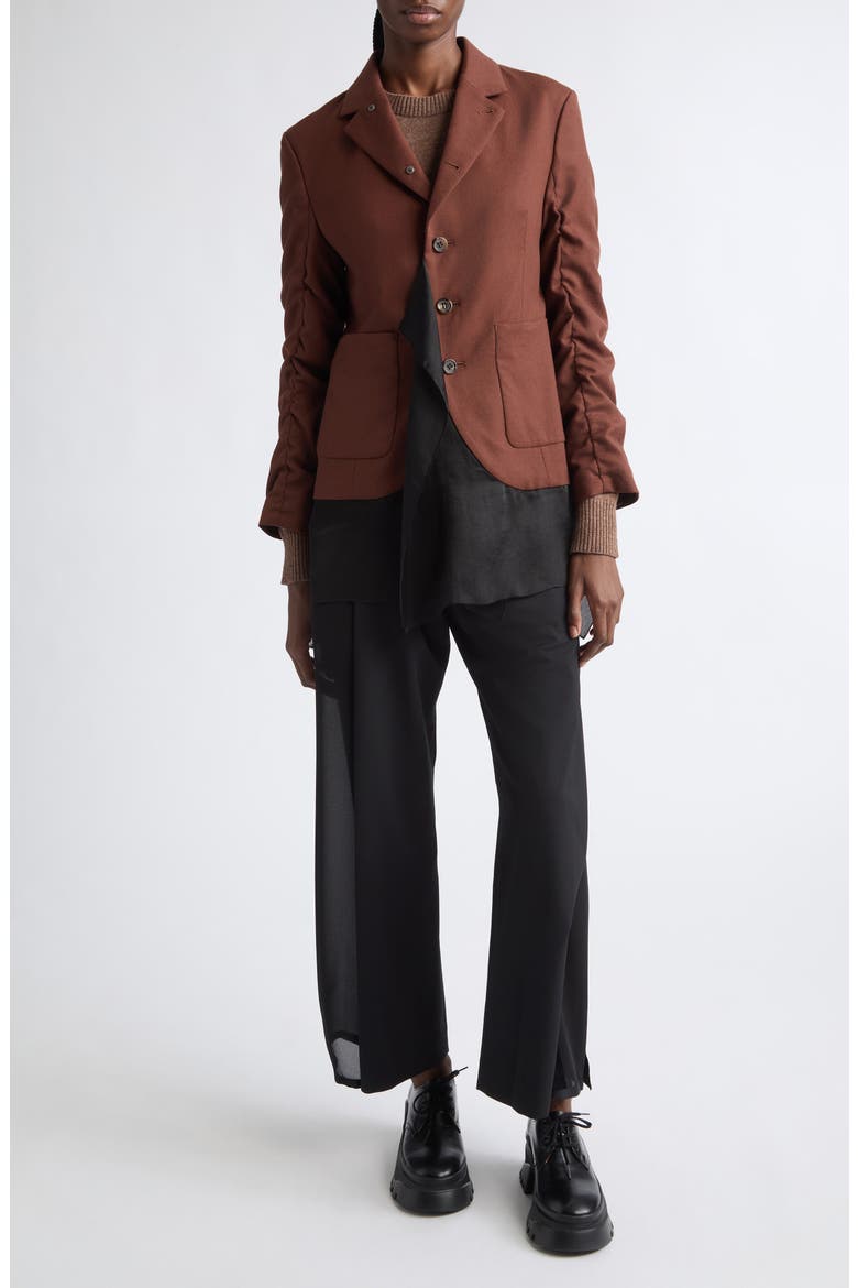 Wool Blazer, Main, color, BROWN