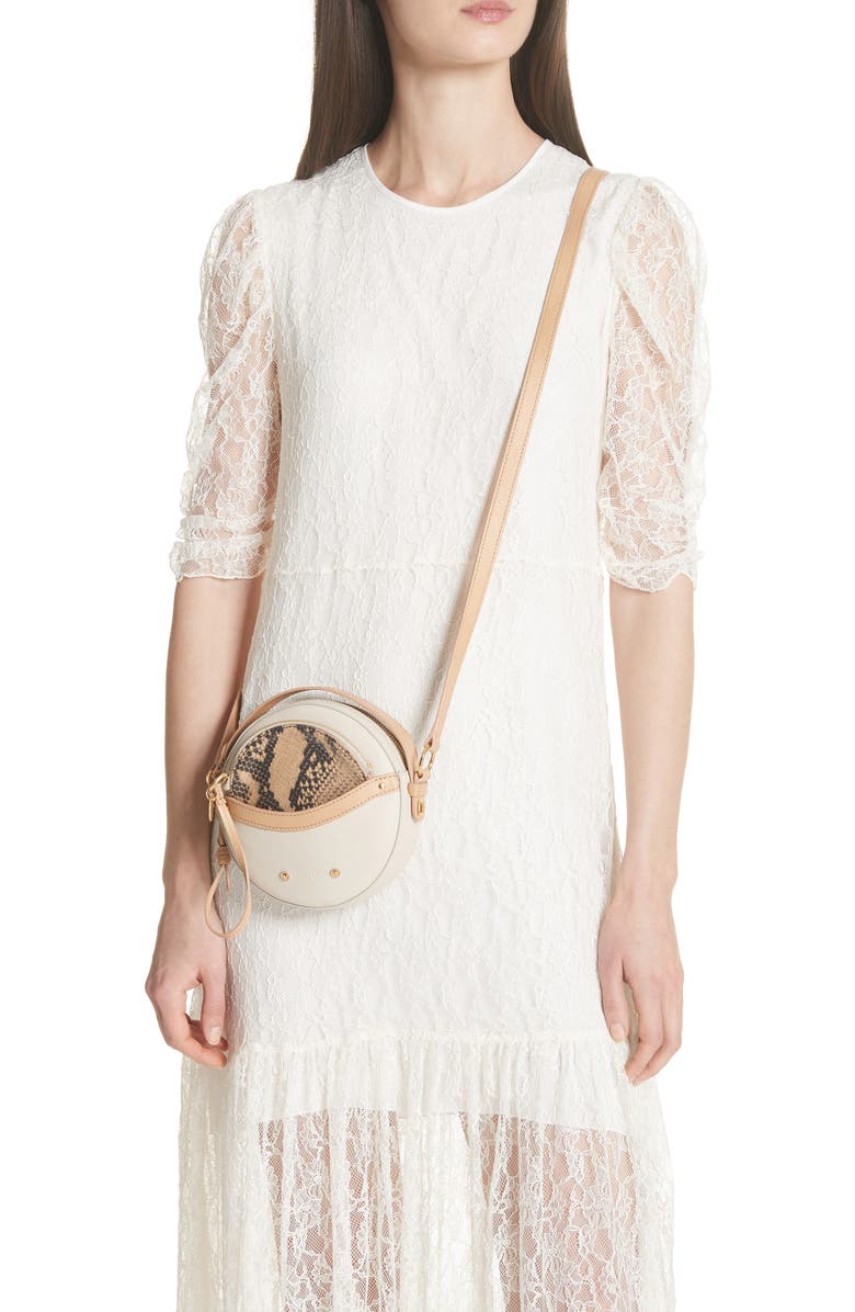 See by Chloé Rosy Mini Leather Crossbody Bag with Faux Snakeskin, Alternate, color,