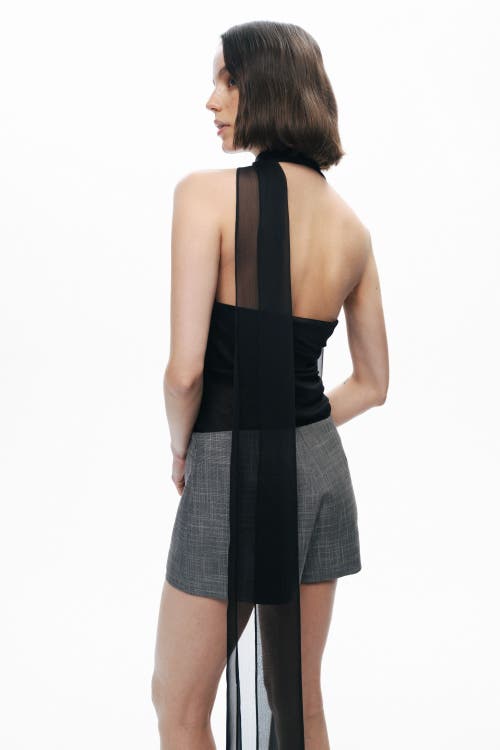 Nocturne Low Waist Mini Skort In Dark Grey
