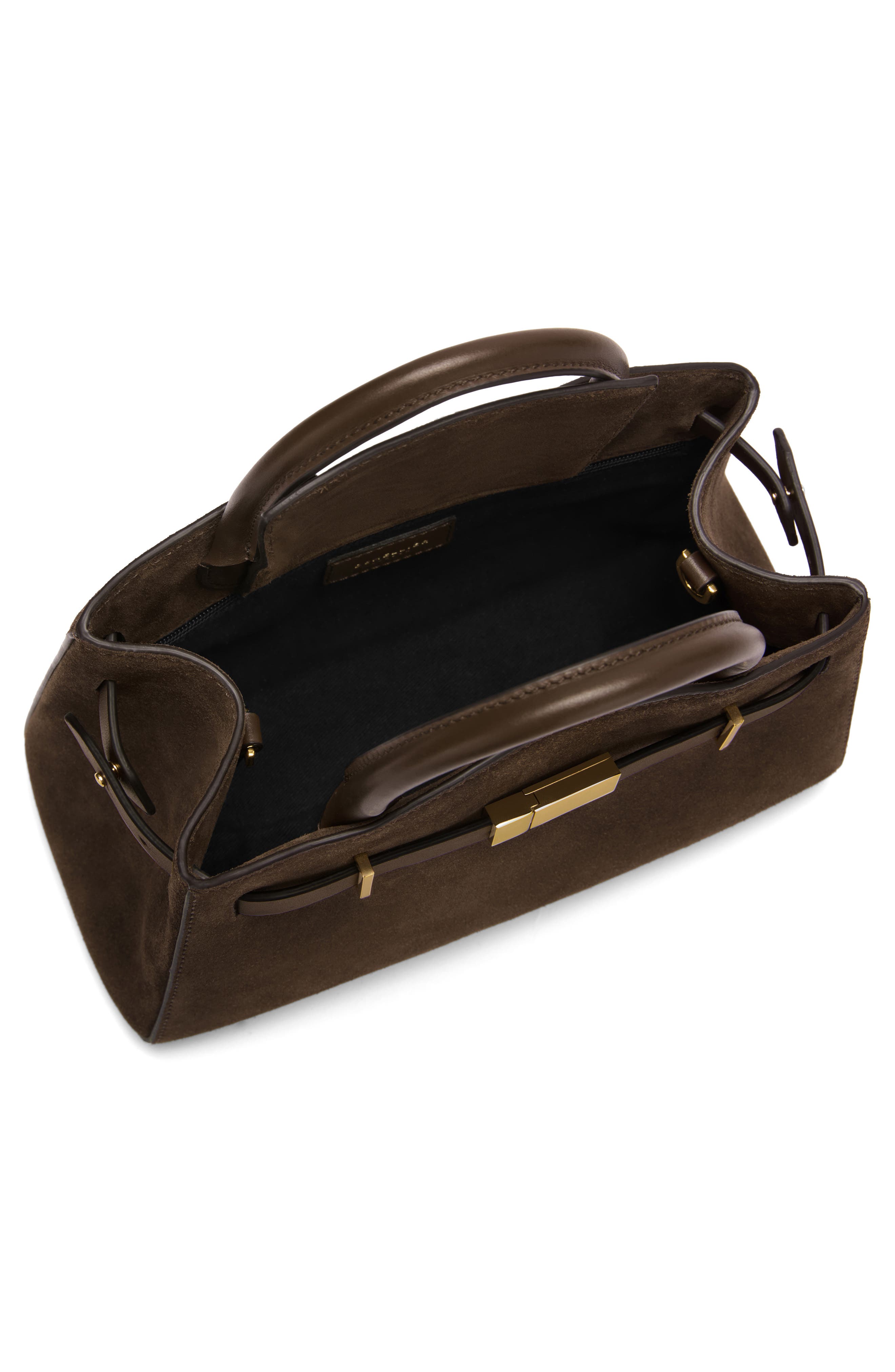 The Small Hudson Leather Suede Bag, Alternate, color, MOCHA
