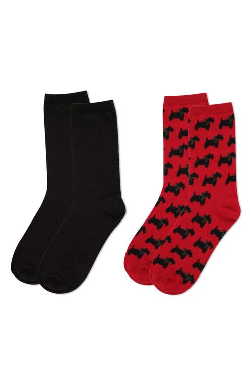 Memoi Assorted 2-pack Crew Socks In Multi
