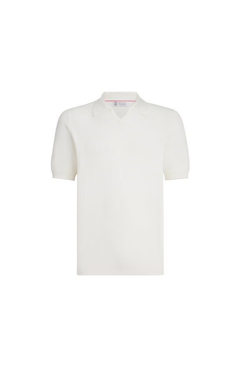 Cotton English rib knit polo