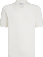Brunello Cucinelli Cotton English rib knit polo