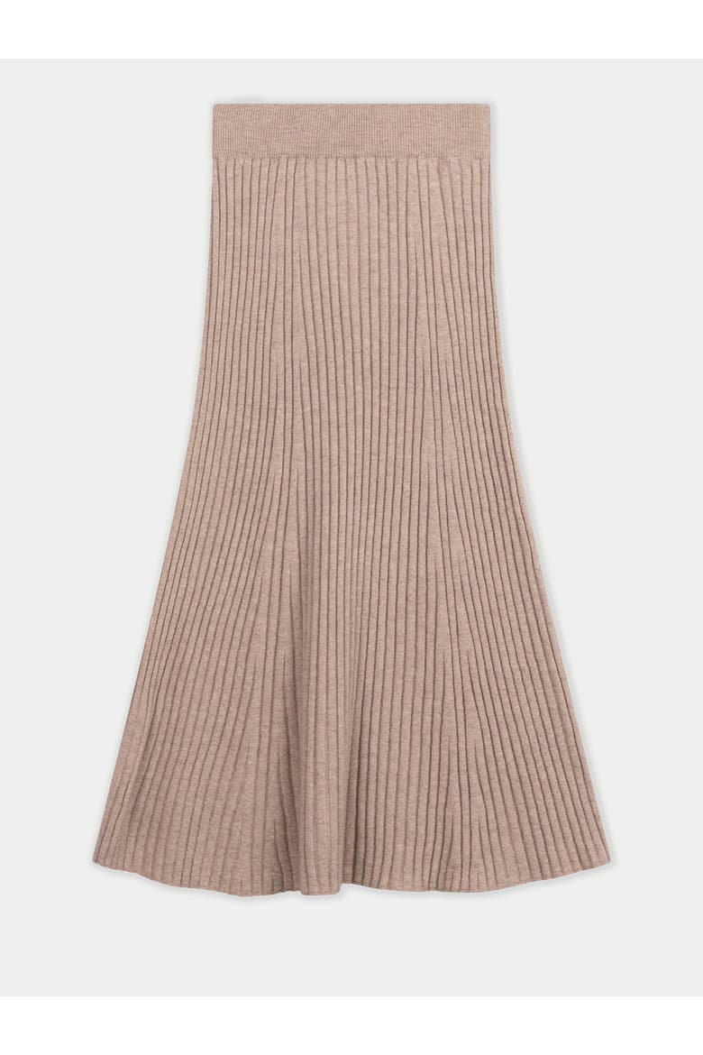 Calf-Length Cashmere Knit Skirt, Main, color, warm grey