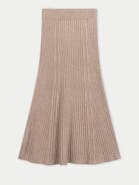 Gobi Cashmere Calf-Length Cashmere Knit Skirt