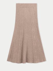 Gobi Cashmere Calf-Length Cashmere Knit Skirt