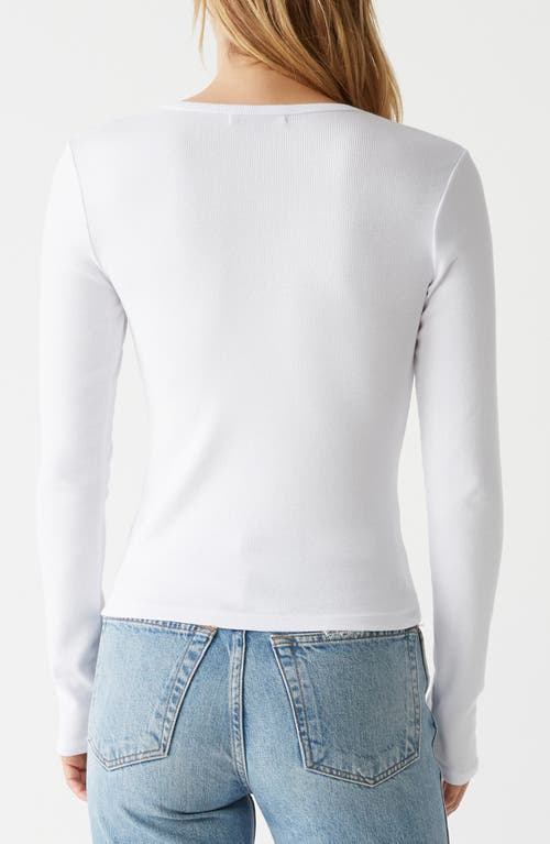 Michael Stars Remi V-neck Rib Top In White